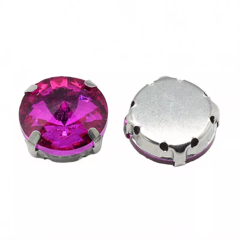 Šatonová růže v kotlíku, 11x7,2 mm, 5 ks, kamélie/platinová