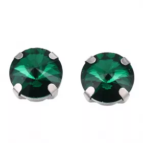 Šatonová růže v kotlíku, 11x7,2 mm, 5 ks, zelená/platinová