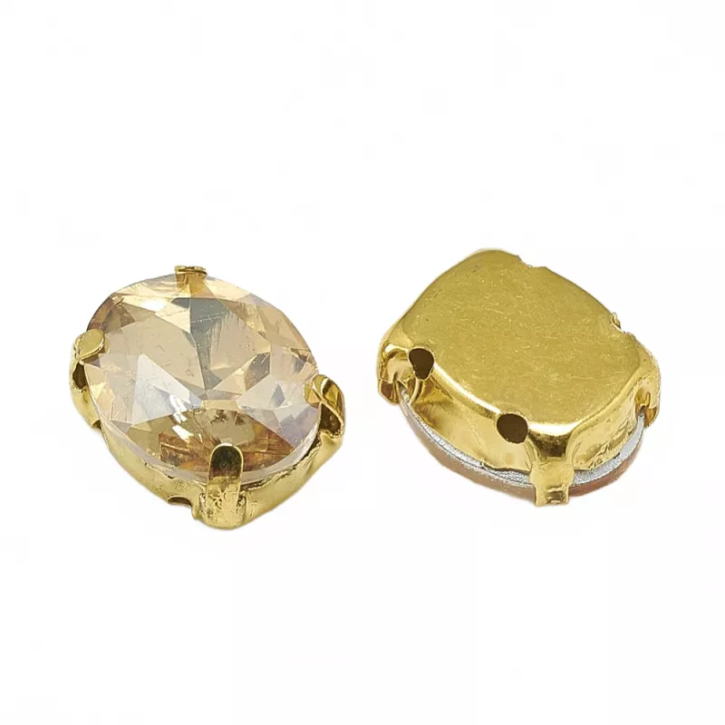 Šatonová růže v kotlíku, 14x10x6,5 mm, 5 ks, Colorado Topaz/zlatá