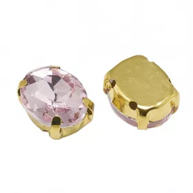 Šatonová růže v kotlíku, 14x10x6,5 mm, 5 ks, růžová/zlatá