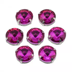 Šatonová růže v kotlíku, 8 mm, 5 ks, kamélie/platinová