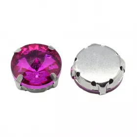 Šatonová růže v kotlíku, 8 mm, 5 ks, kamélie/platinová