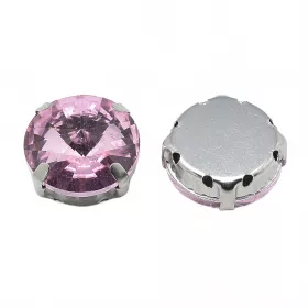 Šatonová růže v kotlíku, 8 mm, 5 ks, růžová/platinová