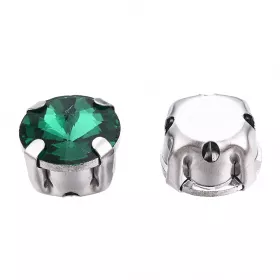 Šatonová růže v kotlíku, 8 mm, 5 ks, zelená/platinová