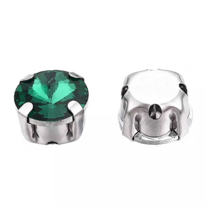 Šatonová růže v kotlíku, 8 mm, 5 ks, zelená/platinová