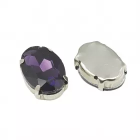 Šatonová růže v kotlíku, 8x6x4 mm, 5 ks, ametist/platinová