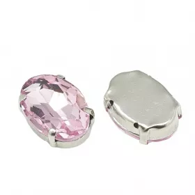 Šatonová růže v kotlíku, 8x6x4 mm, 5 ks, růžová/platinová