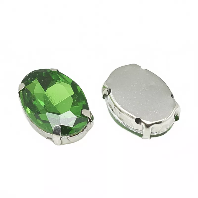 Šatonová růže v kotlíku, 8x6x4 mm, 5 ks, zelená/platinová