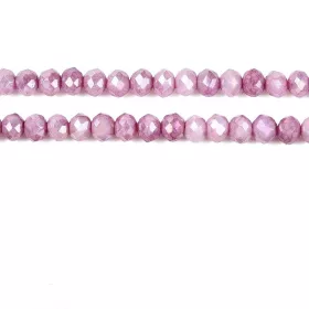 Skleněné broušené korálky 3,5x2,5 mm, 110 ks, plnobarevná růžovofialová s AB pokovem