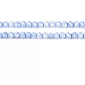 Skleněné broušené korálky 3,5x2,5 mm, 110 ks, plnobarevná světle modrá s AB ...