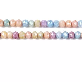 Skleněné broušené korálky 3,5x2,5 mm, 110 ks, plnobarevný mix barev s AB ...