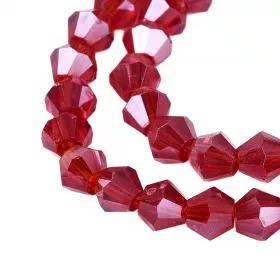 Skleněné sluníčko 3x3 mm, 104 ks, tmavě červená s lustrovým pokovem