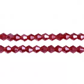 Skleněné sluníčko 3x3 mm, 104 ks, tmavě červená s lustrovým pokovem