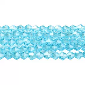 Skleněné sluníčko 3x3 mm, 110 ks, modrá s lustrovým pokovem