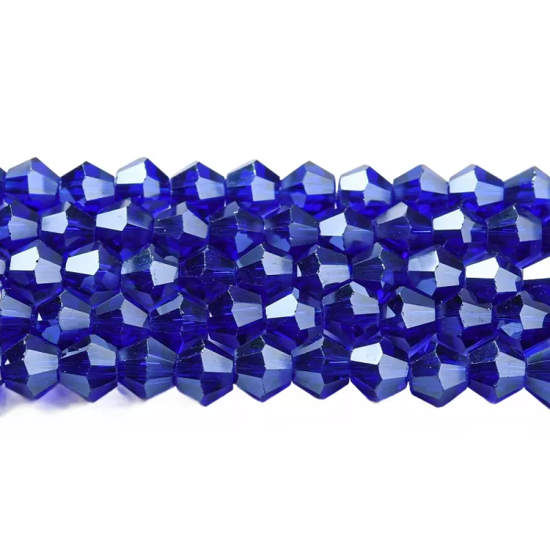 Skleněné sluníčko 3x3 mm, 120 ks, královská modrá s lustrovým pokovem