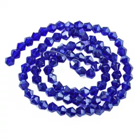 Skleněné sluníčko 3x3 mm, 120 ks, královská modrá s lustrovým pokovem