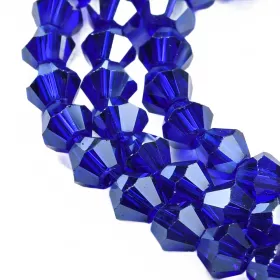 Skleněné sluníčko 3x3 mm, 120 ks, královská modrá s lustrovým pokovem