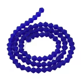 Skleněné sluníčko 4x4 mm, 84 ks, matná královská modrá