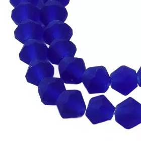 Skleněné sluníčko 4x4 mm, 84 ks, matná královská modrá