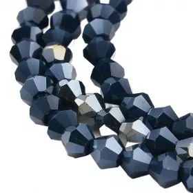 Skleněné sluníčko 4x4 mm, 86 ks, tmavě modrá s AB pokovem