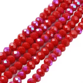 Slavík 3,5x3 mm, 112 ks, plnobarevná červená s AB pokovem