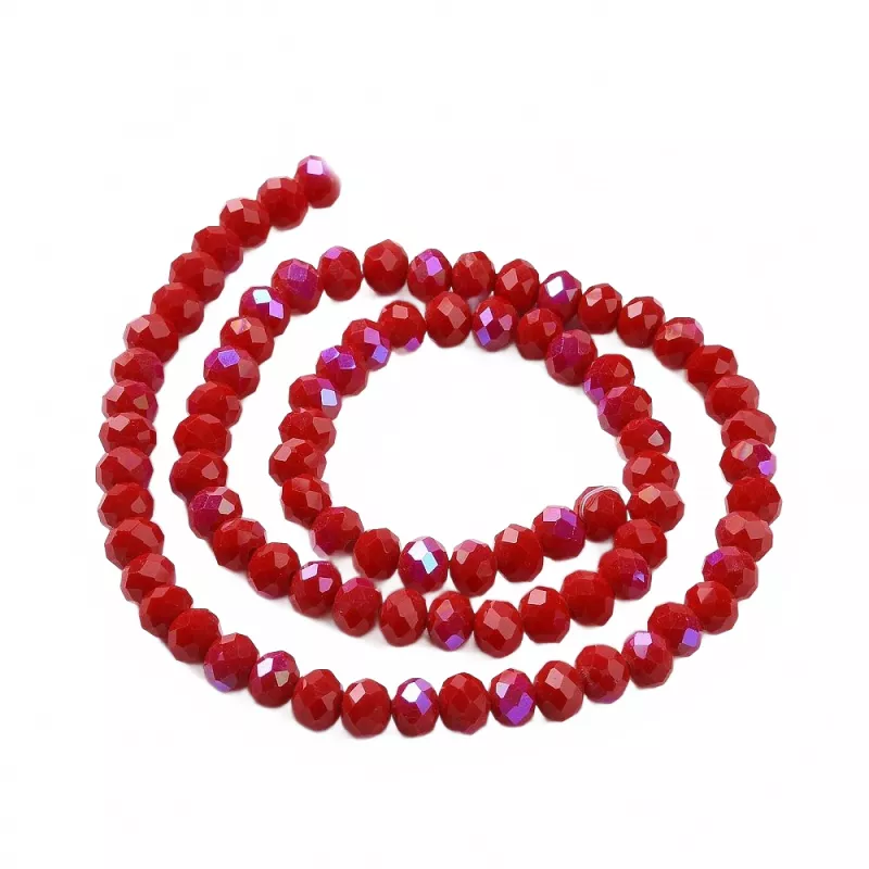 Slavík 3,5x3 mm, 112 ks, plnobarevná červená s AB pokovem