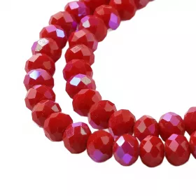 Slavík 3,5x3 mm, 112 ks, plnobarevná červená s AB pokovem