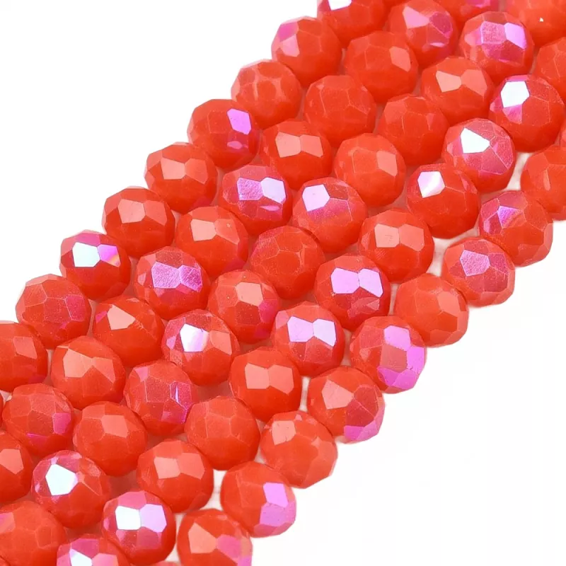 Slavík 3,5x3 mm, 120 ks, plnobarevná červenooranžová s AB pokovem