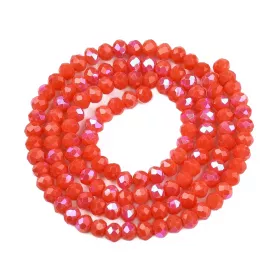 Slavík 3,5x3 mm, 120 ks, plnobarevná červenooranžová s AB pokovem