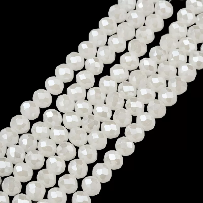 Slavík 3x2 mm, 146 ks, kémová mléčná s lustrovým pokovem