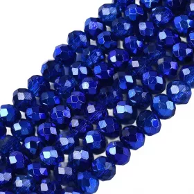 Slavík 4,5x4 mm, 112 ks, modrá s modrým pokovem