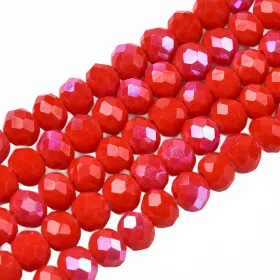 Slavík 4x3 mm, 104 ks, plnobarevná červená s AB pokovem