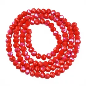 Slavík 4x3 mm, 104 ks, plnobarevná červená s AB pokovem