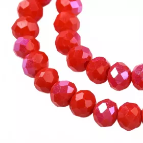 Slavík 4x3 mm, 104 ks, plnobarevná červená s AB pokovem