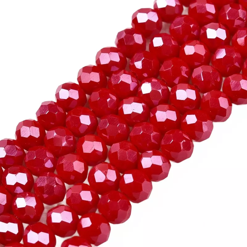 Slavík 4x3 mm, 110 ks, plnobarevná červená s lustrovým pokovem