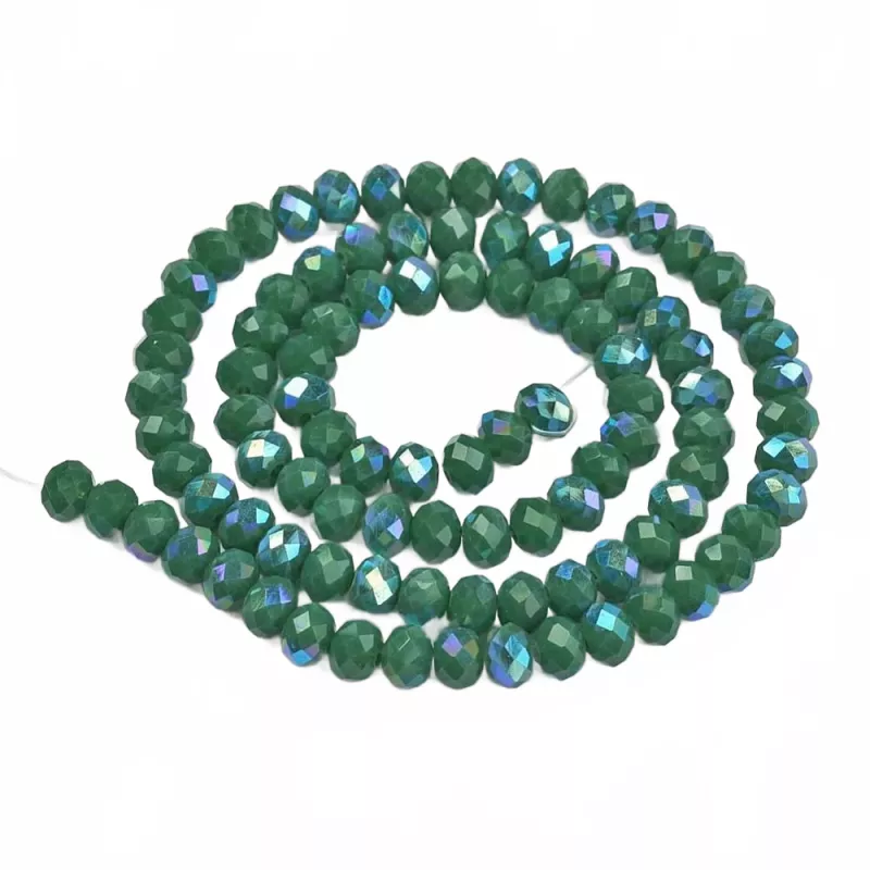 Slavík 4x3 mm, 110 ks, plnobarevná zelená s AB pokovem