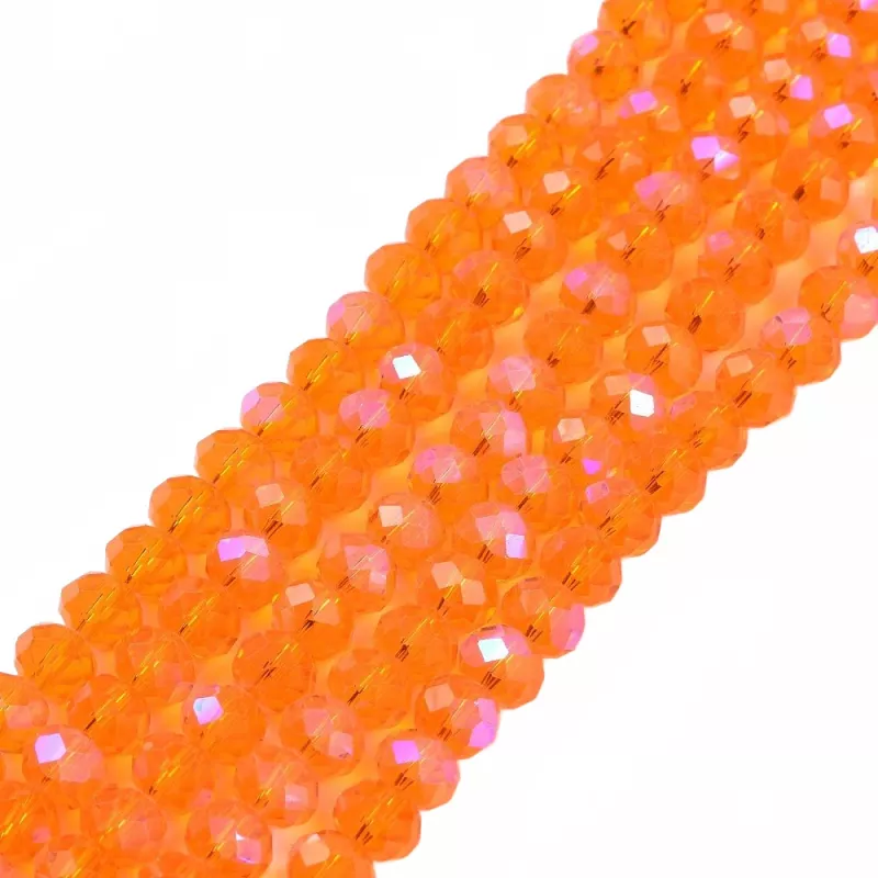 Slavík 6x4 mm, 77 ks, oranžová s AB pokovem
