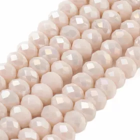 Slavík 6x4 mm, 80 ks, plnobarevná krémová s AB pokovem