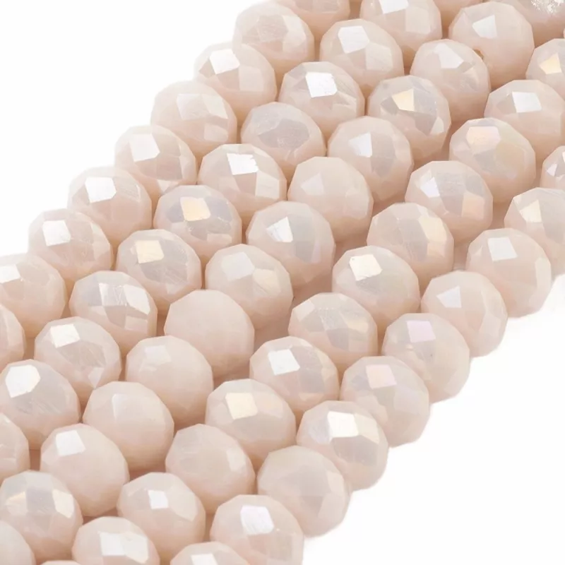 Slavík 6x4 mm, 80 ks, plnobarevná krémová s AB pokovem