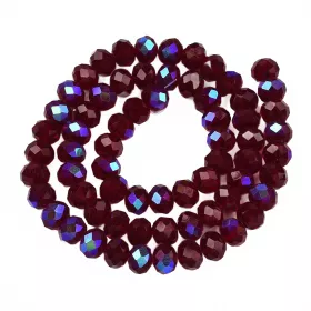 Slavík 6x4 mm, 82 ks, tmavě červená s AB pokovem