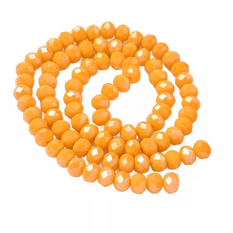 Slavík 6x5 mm, 88 ks, plnobarevná oranžovožlutá s lustrovým pokovem