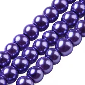 Voskované perle 4 mm, 205 ks, fialové