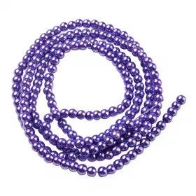 Voskované perle 4 mm, 205 ks, fialové