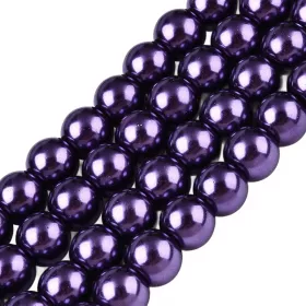 Voskované perle 8 mm, 105  ks,  indigo