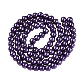 Voskované perle 8 mm, 105 ks, indigo