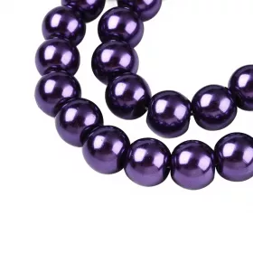 Voskované perle 8 mm, 105 ks, indigo