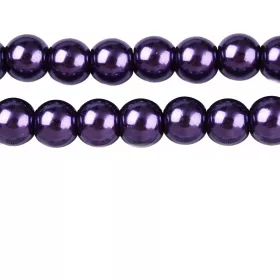 Voskované perle 8 mm, 105 ks, indigo