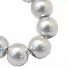 Voskované perle 8 mm, 105 ks, světlá stříbrošedá