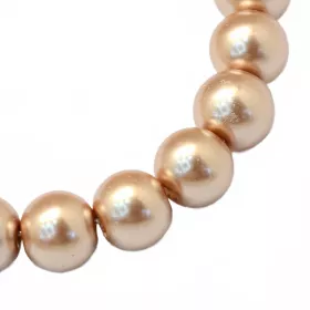 Voskované perle 8 mm, 105 ks, světle hnědá