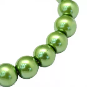 Voskované perle 8 mm, 105 ks, zelená č. 13